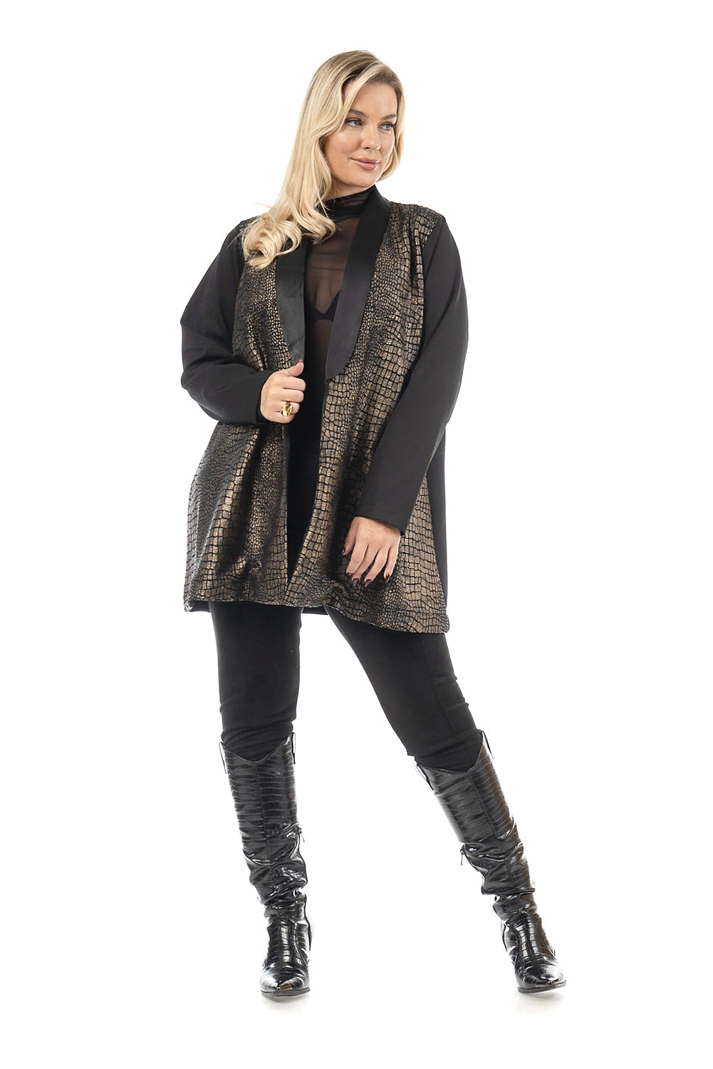 Σακκάκι oversize, Bronze Snake Print