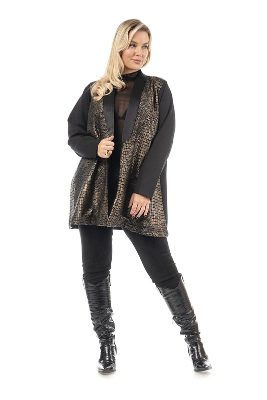 Σακκάκι oversize, Bronze Snake Print