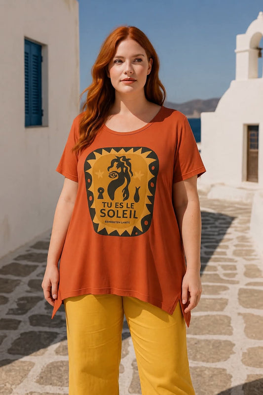Μπλούζα (μπλουζοφόρεμα) Viscose με τύπωμα "μέδουσα"