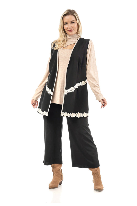 Γιλέκο σε ελαστικό ύφασμα με διχρωμίες