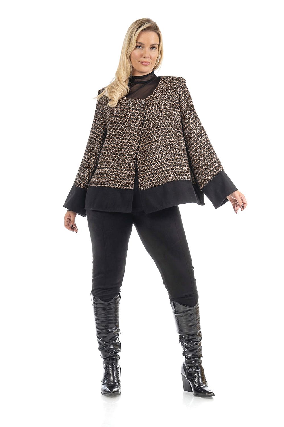 Σακκάκι Crop μπουκλέ