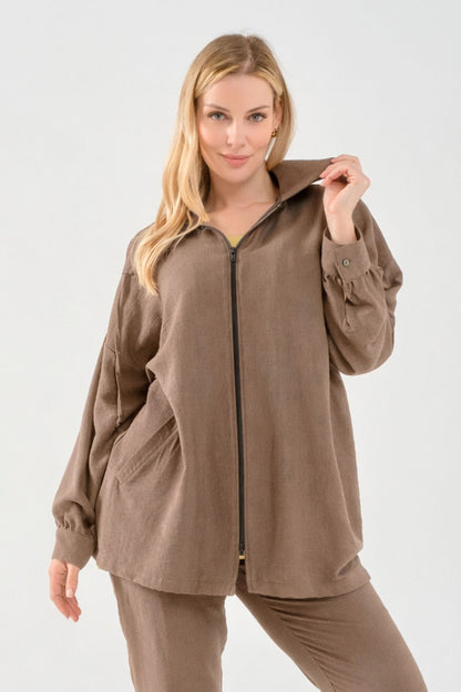 Ζακέτα σε επεξεργασμένο Λινό